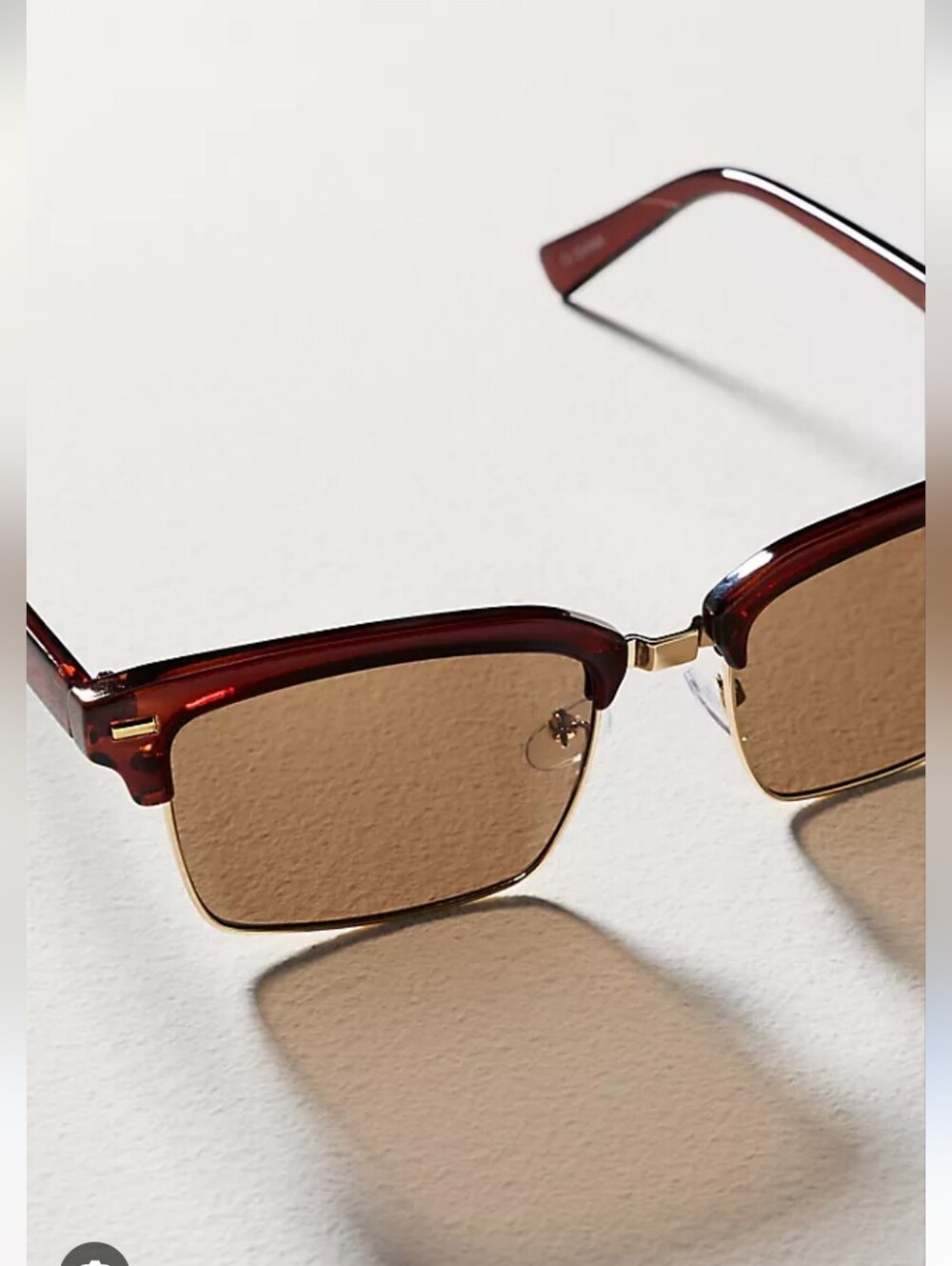 Anthropologie Brown Tortoiseshell Frame Sunglasses with Gold Accents
